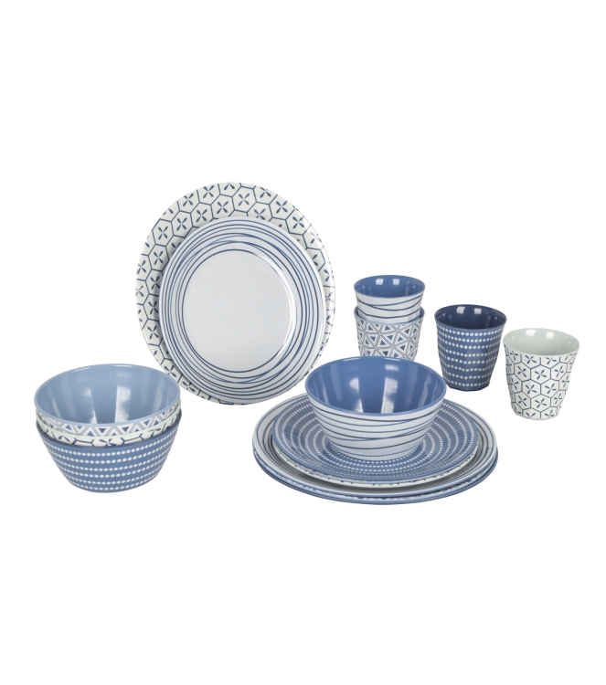 Bo-Camp Bo-Camp Servies Mix&Match 16 dlg melamin  6181382  Bo-Camp koken 6181382 ecru bij Leerentveldvrijetijd.nl