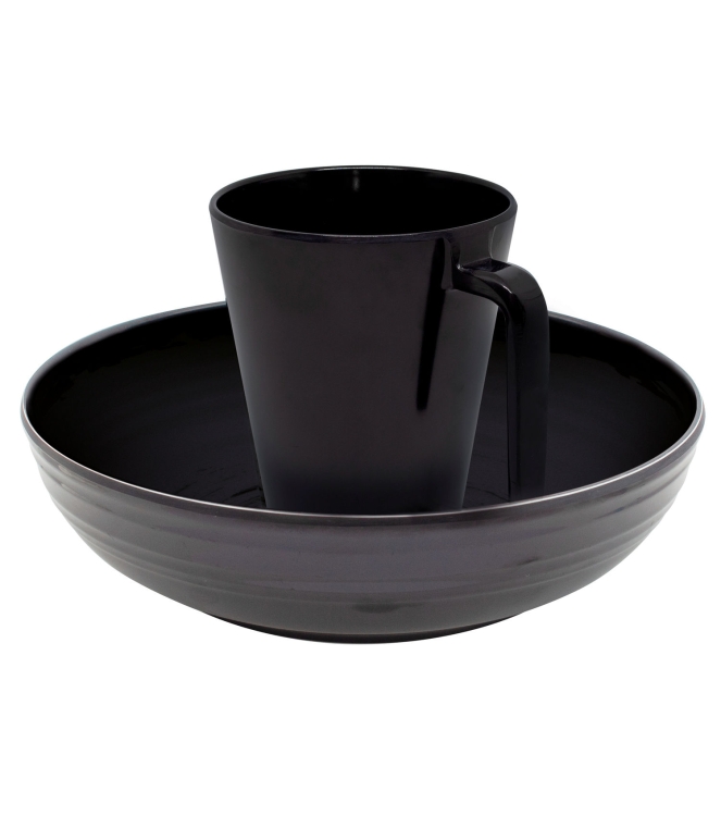 Eurotrail Eurotrail Isla servies anti slip 16 dlg black/ecru ETKW2051 black/ecru Eurotrail koken ETKW2051 ecru bij Leerentveldvrijetijd.nl