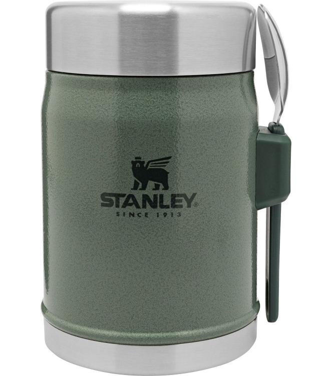 Stanley Stanley The Legendary Food Jar + Spork .4L / 14oz hammertone green 10-09382-004 Hammertone Green Stanley koken 10-09382-004 blauw bij Leerentveldvrijetijd.nl