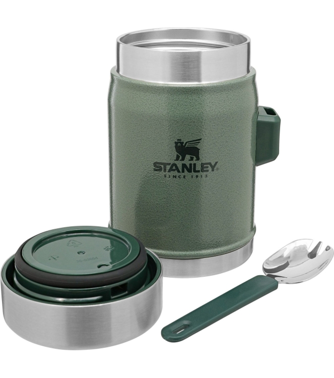 Stanley Stanley The Legendary Food Jar + Spork .4L / 14oz hammertone green 10-09382-004 Hammertone Green Stanley koken 10-09382-004 blauw bij Leerentveldvrijetijd.nl