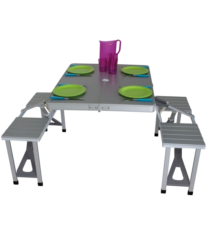 Eurotrail Eurotrail Campingset Limoux picknicktafel  ETCF0280  Eurotrail meubilair ETCF0280 ecru bij Leerentveldvrijetijd.nl