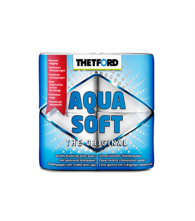 Thetford Thetford Aqua soft toiletpapier a 4 rol 1302180 Thetford caravan 1302180 ecru bij Leerentveldvrijetijd.nl