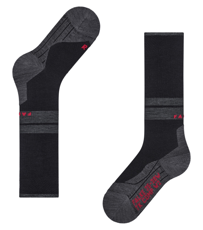 Falke Falke TK Compression Energy black 16089 3003 black Falke wandelsokken 16089 3003 licht grijs bij Leerentveldvrijetijd.nl