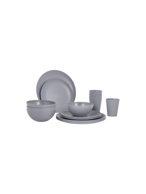 Bo-Camp Bo-Camp Servies Renew RPET grijs 16st Bo-Camp Bo-Camp Servies Renew RPET grijs 16st