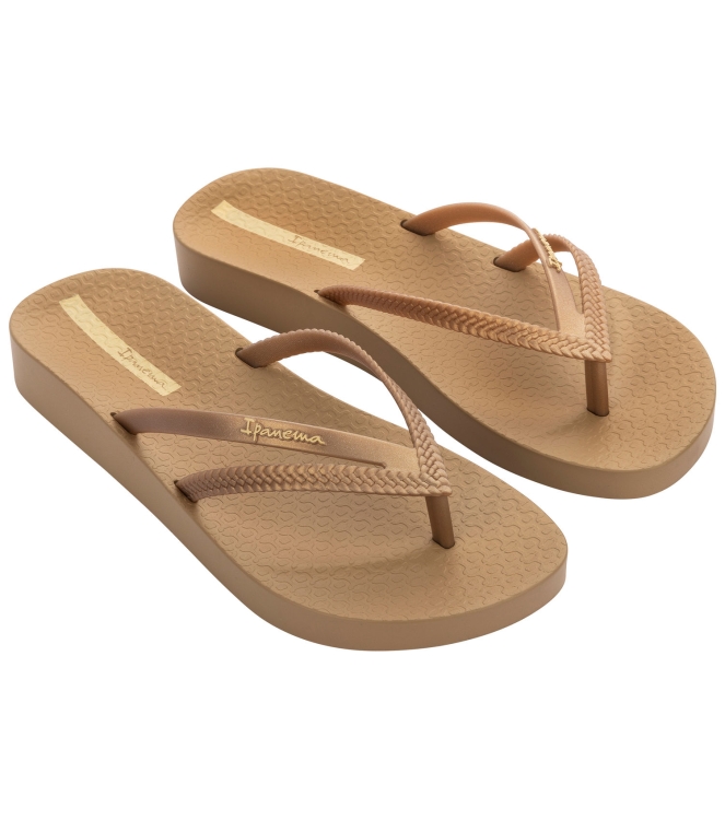 Ipanema Ipanema Anatomic Bossa Soft teenslipper dames ag722_beige IP 82840 AG722_Beige Ipanema slippers IP 82840 jeans bij Leerentveldvrijetijd.nl