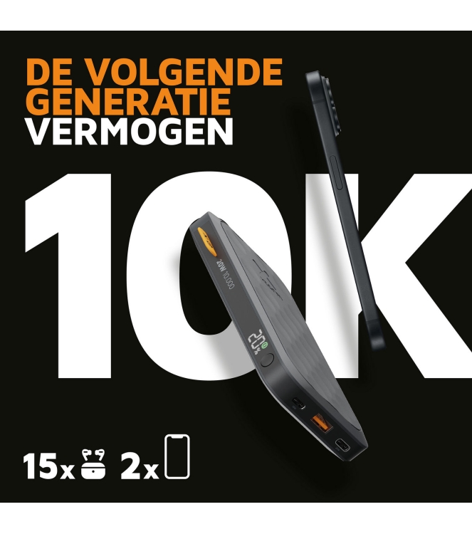 Xtorm Xtorm 20W Fuel Series Powerbank 10.000 midnight black FS5101U Midnight Black Xtorm electra FS5101U licht grijs bij Leerentveldvrijetijd.nl