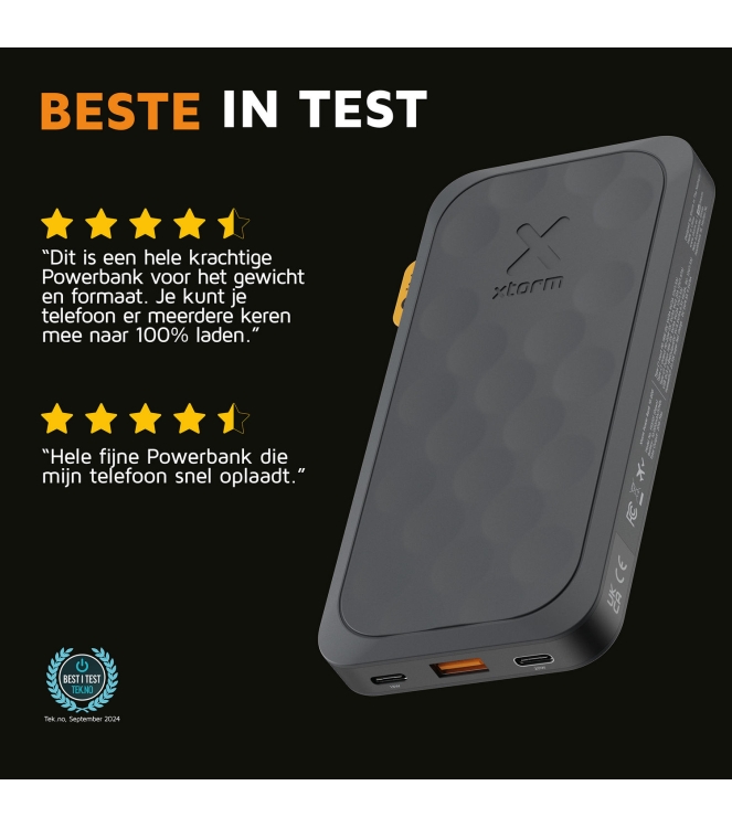 Xtorm Xtorm 20W Fuel Series Powerbank 10.000 midnight black FS5101U Midnight Black Xtorm electra FS5101U licht grijs bij Leerentveldvrijetijd.nl