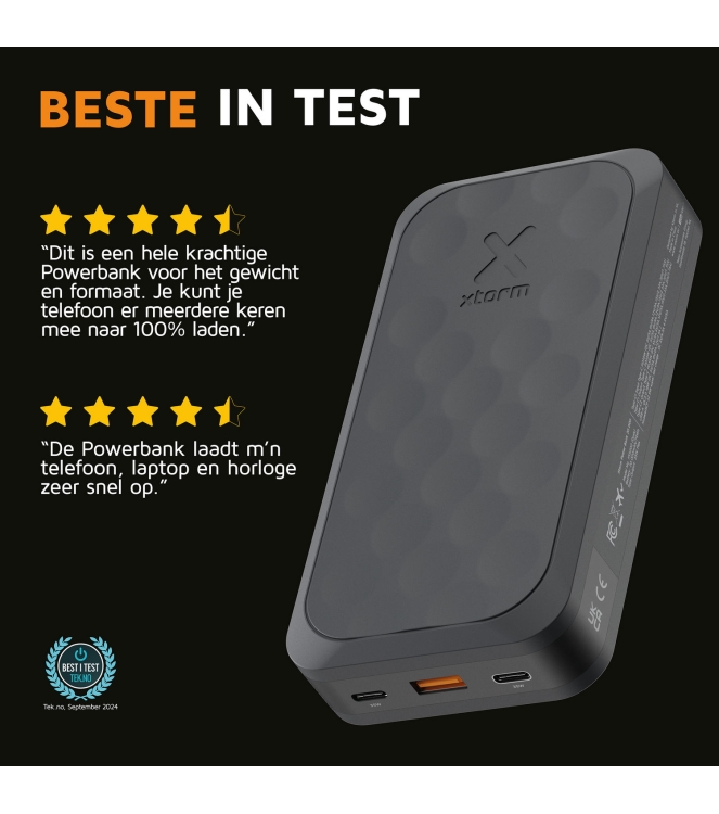 Xtorm Xtorm 67W Fuel Series Powerbank 27.000 midnight black FS5271 Midnight Black Xtorm electra FS5271 licht grijs bij Leerentveldvrijetijd.nl