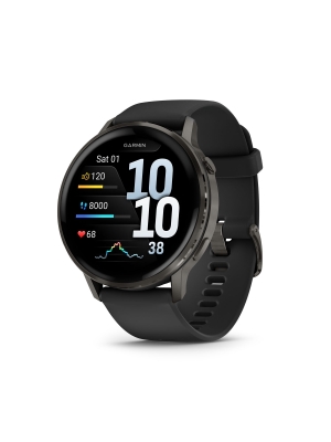 Garmin Garmin Venu 4 - 45mm Slate met Zwarte siliconen band