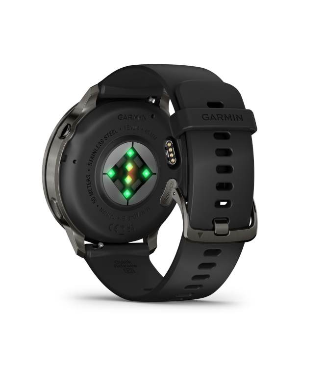 Garmin Garmin Venu 4 - 45mm Slate met Zwarte siliconen band  010-03014-00  Garmin orientatie 010-03014-00 ecru bij Leerentveldvrijetijd.nl