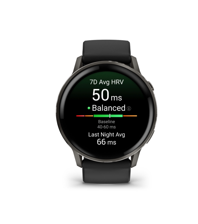 Garmin Garmin Venu 4 - 45mm Slate met Zwarte siliconen band  010-03014-00  Garmin orientatie 010-03014-00 ecru bij Leerentveldvrijetijd.nl