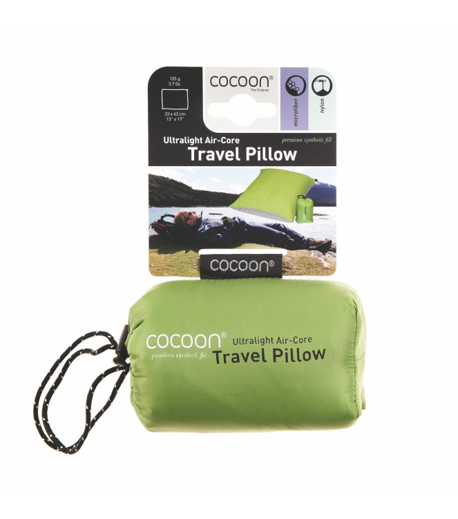 Cocoon Cocoon Air Core Pillow UL 38 × 28 x 9 cm wasabi / grey CACP3-UL2T Wasabi / Grey Cocoon slapen CACP3-UL2T blauw bij Leerentveldvrijetijd.nl