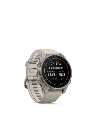 Garmin Garmin Fenix 9 43mm Titanium met siliconen band Fog Gray Garmin Garmin Fenix 9 43mm Titanium met siliconen band Fog Gray