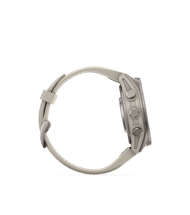 Garmin Garmin Fenix 9 43mm Titanium met siliconen band fog gray 010-04761-01 Fog Gray Garmin orientatie 010-04761-01 donker blauw bij Leerentveldvrijetijd.nl
