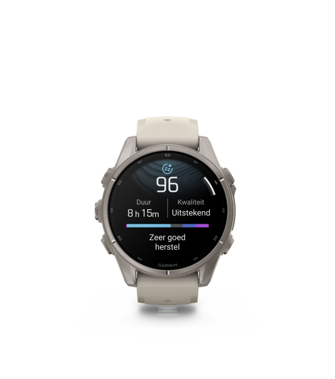 Garmin Garmin Fenix 9 43mm Titanium met siliconen band fog gray 010-04761-01 Fog Gray Garmin orientatie 010-04761-01 donker blauw bij Leerentveldvrijetijd.nl