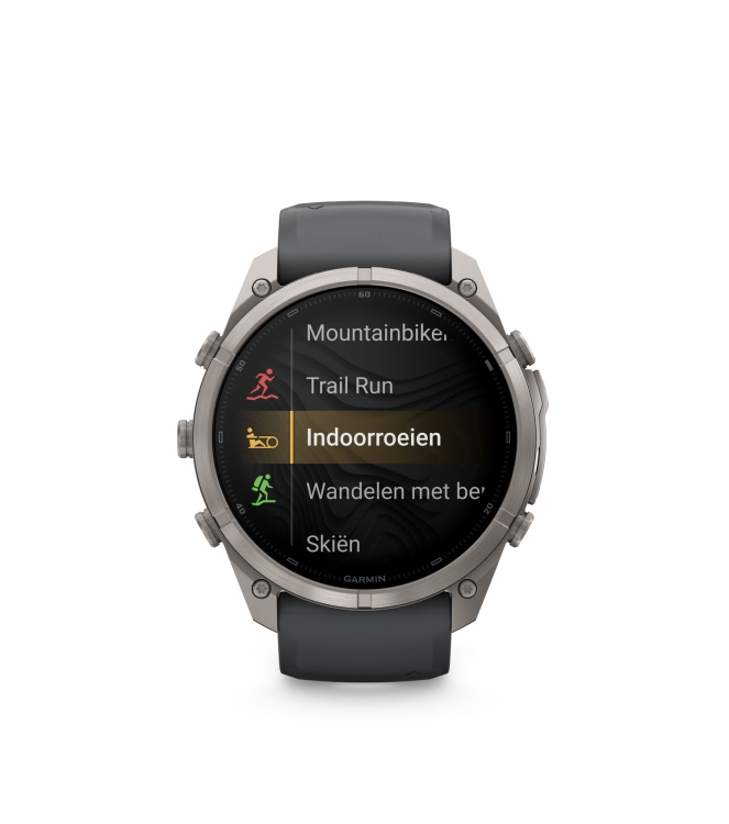 Garmin Garmin Fenix 9 Pro inReach 51mm Titanium graphite/zwarte siliconen band 010-04337-21 Graphite/Zwarte siliconen band Garmin orientatie 010-04337-21 lichtblauw bij Leerentveldvrijetijd.nl