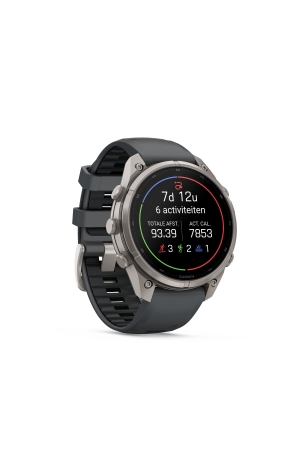 Garmin Garmin Fenix 9 Pro inReach 47mm Titanium Graphite/Zwarte siliconen band Garmin Garmin Fenix 9 Pro inReach 47mm Titanium Graphite/Zwarte siliconen band