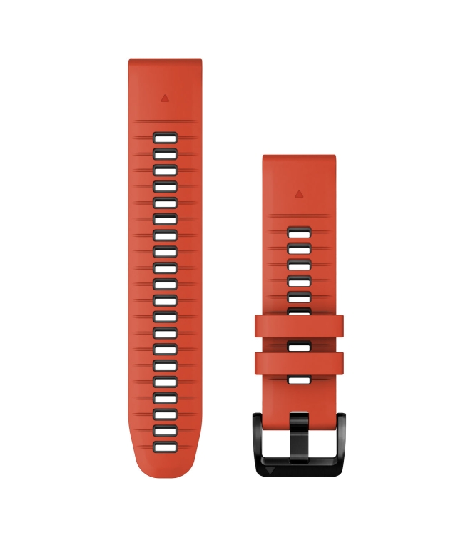 Garmin Garmin QuickFit 22 Fenix Horlogeband flame red/graphite siliconen 010-13280-04 Flame Red/Graphite siliconen Garmin orientatie 010-13280-04 geel bij Leerentveldvrijetijd.nl
