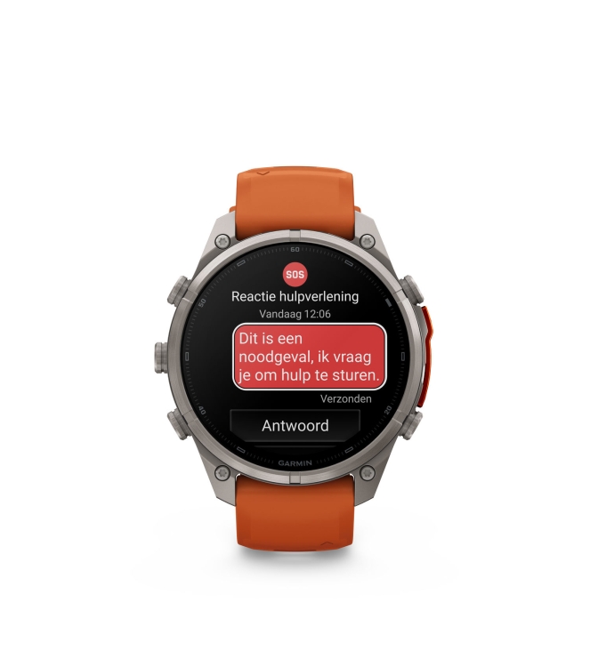 Garmin Garmin Fenix 9 Pro inReach 47mm Titanium autumn orange/spark orange 010-04336-01 Autumn Orange/Spark Orange Garmin orientatie 010-04336-01 beige bij Leerentveldvrijetijd.nl