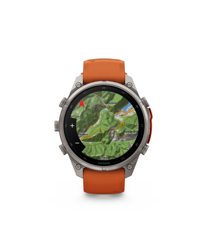 Garmin Garmin Fenix 9 Pro inReach 47mm Titanium autumn orange/spark orange 010-04336-01 Autumn Orange/Spark Orange Garmin orientatie 010-04336-01 beige bij Leerentveldvrijetijd.nl