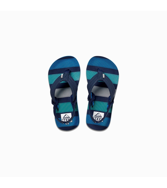 Reef Reef Little Kids Ahi teenslipper deep sea stripes CI4155 Deep Sea Stripes Reef slippers CI4155 donker blauw bij Leerentveldvrijetijd.nl