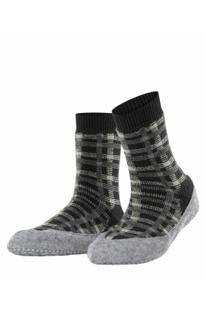 Falke Falke Cosyshoe Checked Dames Pantoffel anthra mel