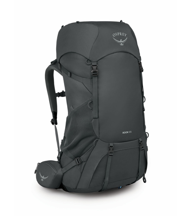 Osprey Osprey Rook 65  liter Rugzak dark charcoal/silver lining 3305 Dark Charcoal/Silver Lining Osprey tassen 3305 lichtblauw bij Leerentveldvrijetijd.nl