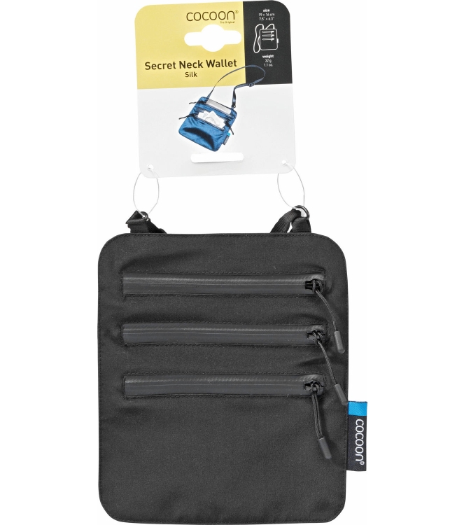 Cocoon Cocoon Secret Neck Wallet silk black CYSNW-0 black Cocoon outdoor accessoires CYSNW-0 licht grijs bij Leerentveldvrijetijd.nl