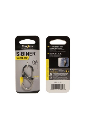Nite Ize Nite Ize S-Biner #2 Slidelock Stainless Zilver Nite Ize Nite Ize S-Biner #2 Slidelock Stainless Zilver