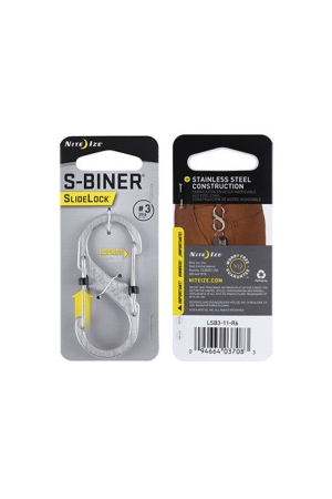 Nite Ize Nite Ize S-Biner #3 Slidelock Stainless Zilver Nite Ize Nite Ize S-Biner #3 Slidelock Stainless Zilver