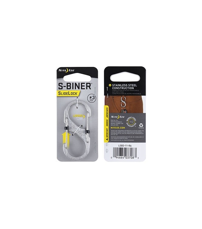 Nite Ize Nite Ize S-Biner #3 Slidelock Stainless zilver NI LSB3-11-R6 Zilver Nite Ize outdoor accessoires NI LSB3-11-R6 licht grijs bij Leerentveldvrijetijd.nl